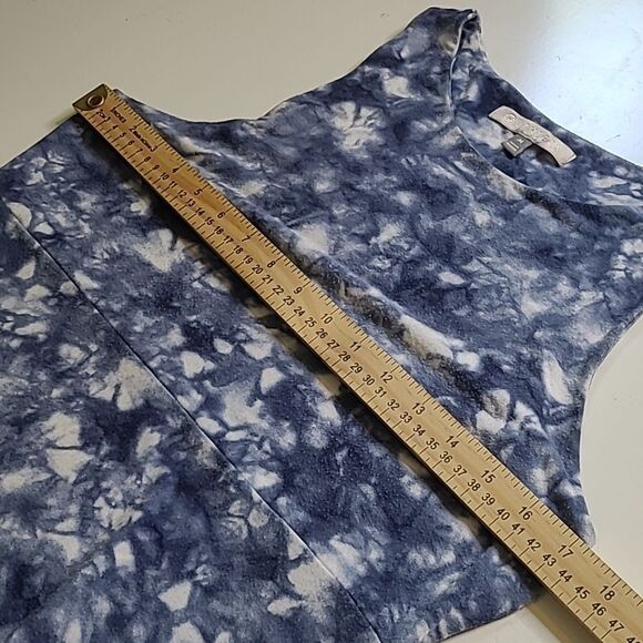 M ATHLETA HIGH NECK SLEEVELESS STRETCH BLUE WHITE ATHLETIC COASTAL DRESS MEDIUM - Picture 2 of 10